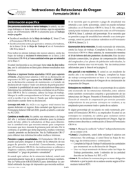 Instrucciones para Formulario OR-W-4, 150-101-402-5 Retenciones De Oregon - Oregon (Spanish), Page 2