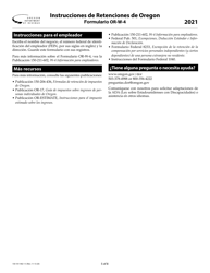 Instrucciones para Formulario OR-W-4, 150-101-402-5 Retenciones De Oregon - Oregon (Spanish), Page 5