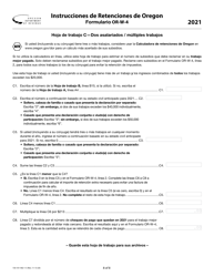 Instrucciones para Formulario OR-W-4, 150-101-402-5 Retenciones De Oregon - Oregon (Spanish), Page 8