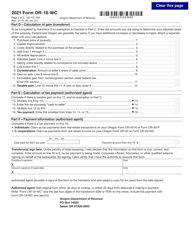 Form OR-18-WC (150-101-284) Report of Tax Payment or Written Affirmation for Oregon Real Property Conveyance - Oregon, Page 2