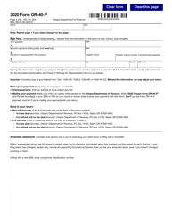Form OR-40-P (150-101-055) &quot;Oregon Individual Income Tax Return for Part-Year Residents&quot; - Oregon, Page 5