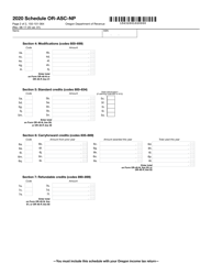 Form 150-101-064 Schedule OR-ASC-NP Oregon Adjustments for Form or-40-n and Form or-40-p Filers - Oregon, Page 2