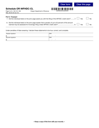 Form 150-101-198 Schedule OR-WFHDC-CL &quot;Due Diligence Checklist for Claiming the Working Family Household and Dependent Care (Wfhdc) Credit&quot; - Oregon, Page 2