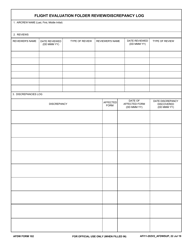Document preview: AFDW Form 102 Flight Evaluation Folder Review/Discrepancy Log