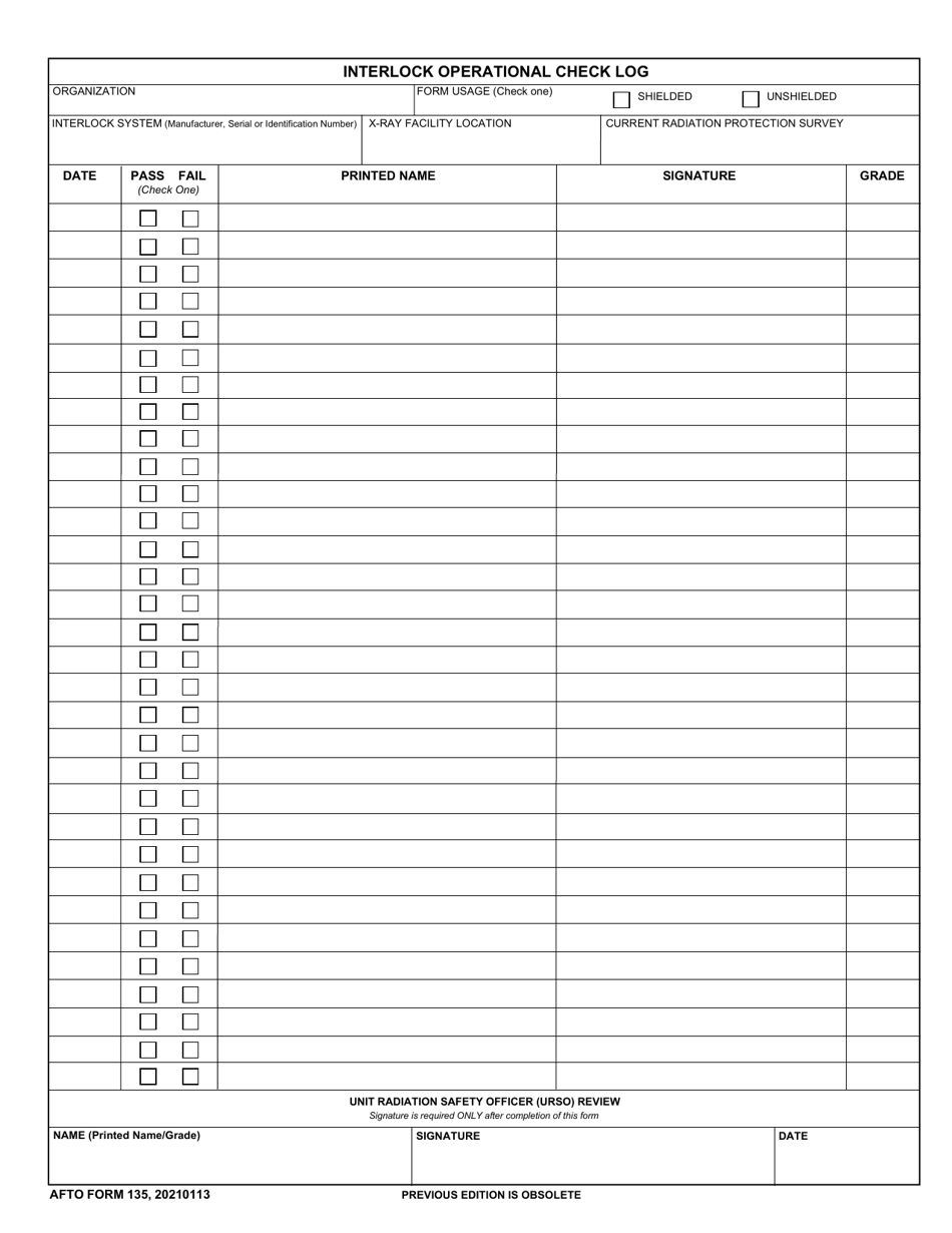 AFTO Form 135 Download Fillable PDF or Fill Online Interlock Sns-Brigh10