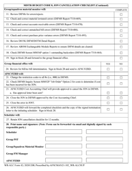 WR-ALC Form 42 Mistr Budget Code 8, Jon Cancellation Checklist, Page 2