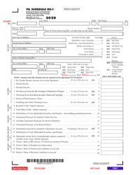 Form PA-41 Schedule RK-1 &quot;Resident Schedule of Shareholder/Partner/Beneficiary Pass Through Income, Loss and Credits&quot; - Pennsylvania, 2020