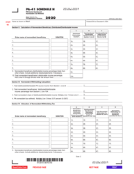 Form PA-41 Schedule N &quot;Pa-Source Income and Nonresident Tax Withheld&quot; - Pennsylvania, Page 2