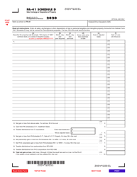 Form PA-41 Schedule D &quot;Sale, Exchange or Disposition of Property&quot; - Pennsylvania, 2020