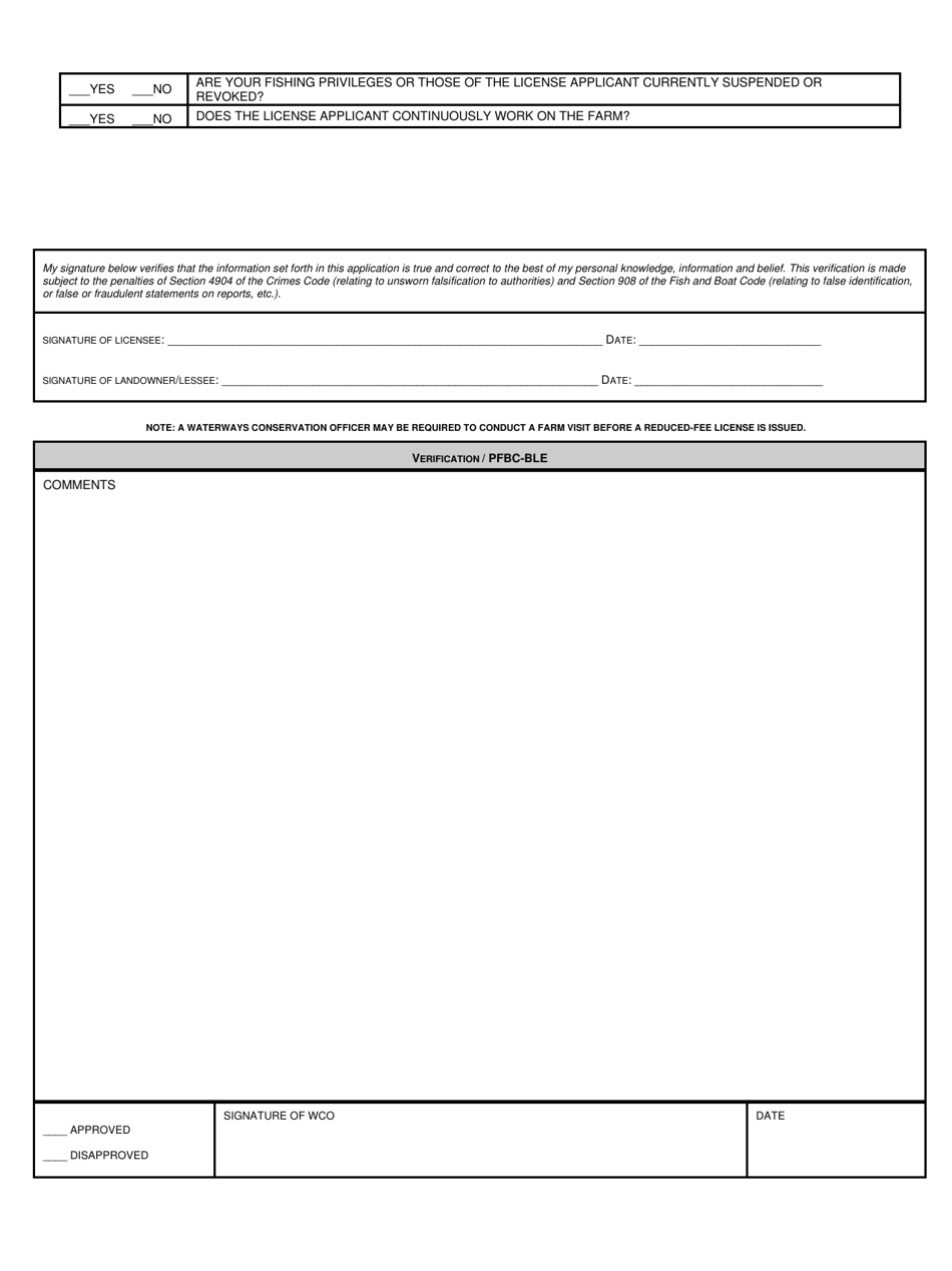 Form PFBC-L-119 Download Printable PDF or Fill Online Pa Resident ...