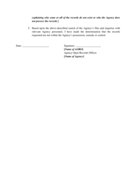 Sample Affidavit Regarding Agency Possession of Records - Pennsylvania, Page 2