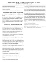 Instructions for Form RI-1120C Business Corporation Tax Return - Rhode Island, Page 4