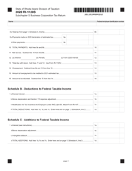 Form RI-1120S &quot;Subchapter S Business Corporation Tax Return&quot; - Rhode Island, Page 2