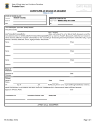 Form PC 10 6 Download Fillable PDF or Fill Online Certificate of Devise