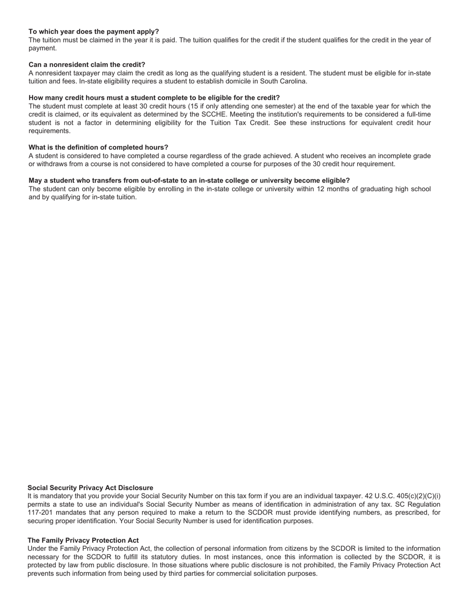 Form I-319 Tuition Tax Credit - South Carolina, Page 5