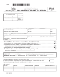 Form SC1040 &quot;Individual Income Tax Return&quot; - South Carolina, 2020