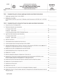 Form SC4972 Tax on Lump-Sum Distributions From Qualified Retirement Plans - South Carolina