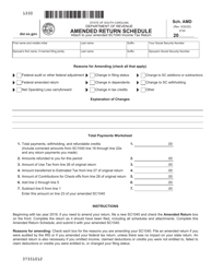 Schedule AMD Download Printable PDF or Fill Online Amended Return Schedule South Carolina