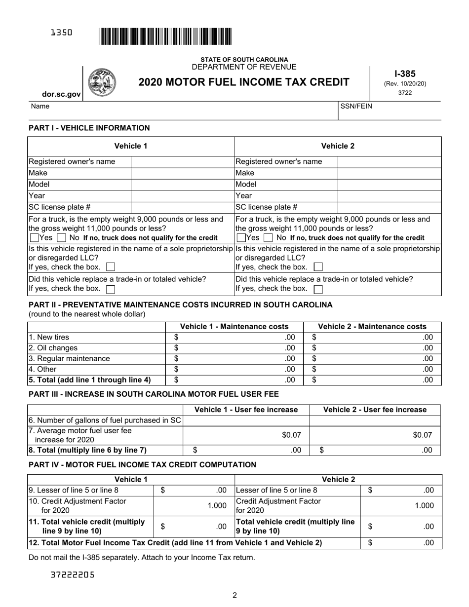 Form I 385 Download Printable PDF Or Fill Online Motor Fuel Income Tax 