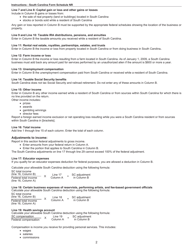 Instructions for Schedule NR Nonresident Schedule - South Carolina, Page 2