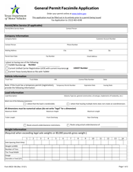 Form MCD-106 General Permit Facsimile Application - Texas, Page 2