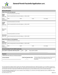 Form MCD-106 General Permit Facsimile Application - Texas, Page 3