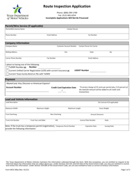 Form MCD-306A Route Inspection Application - Texas, Page 2