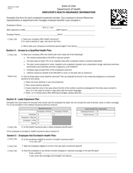 DOH Form 116M Employer&#039;s Health Insurance Information - Utah