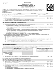 Document preview: DOH Formulario 116M Informacion Del Seguro De Salud Del Empleador - Utah (Spanish)