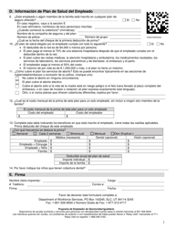 DOH Formulario 116M Informacion Del Seguro De Salud Del Empleador - Utah (Spanish), Page 2