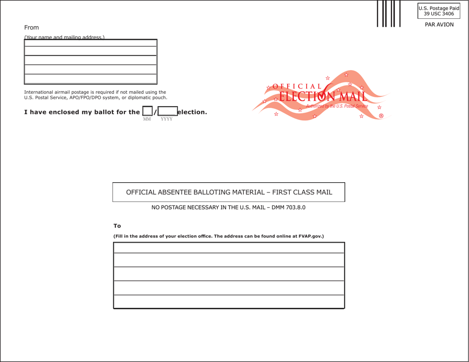 Form SF-186 Federal Write-In Absentee Ballot, Page 6
