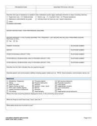 DSHS Form 15-387 Children&#039;s Respite Application - Washington, Page 2