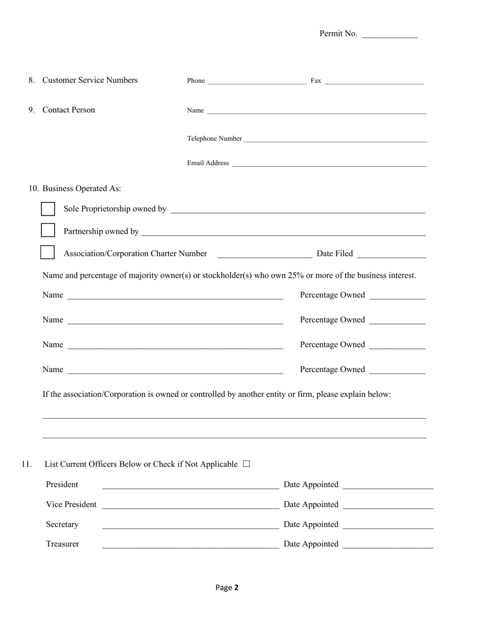 Annual Report of Activity for Trust-Funded Permit - Texas, Page 2