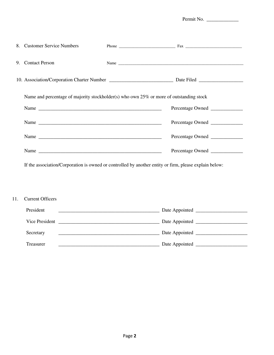 Annual Report of Activity for Insurance-Funded Permit - Texas, Page 2