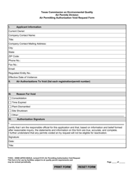 Form TCEQ-20569 Air Permitting Authorization Void Request Form - Texas, Page 3