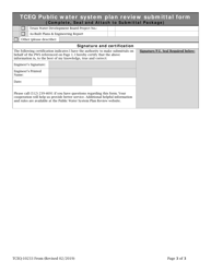 Form TCEQ-10233 Tceq Public Water System Plan Review Submittal Form - Texas, Page 3