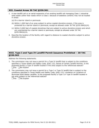 Form TCEQ-20885 Part II Application Form for New Permit or Permit Amendment for a Municipal Solid Waste Landfill Facility - Texas, Page 15
