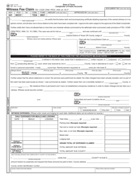 Form 73-316 Witness Fee Claim - Texas