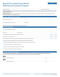 Document preview: Form 50-314 Request for Limited Scope Review Methods and Assistance Program - Texas