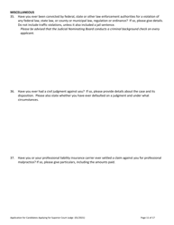 Application for Candidate for Superior Court Judge - Vermont, Page 11