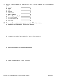 Application for Candidate for Superior Court Judge - Vermont, Page 6