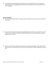 Application for Candidate for Superior Court Judge - Vermont, Page 7