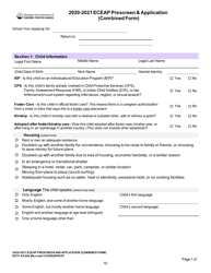 DCYF Form 05-006 Eceap Prescreen and Application (Combined Form) - Washington