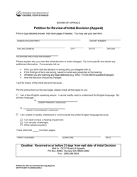 DCYF Form 09-007 Petition for Review of Initial Decision (Appeal) - Washington, Page 2
