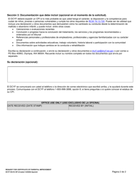 DCYF Formulario 09-012 Solicitud De Certificado De Mejora Parental (Cpi) - Washington (Spanish), Page 2