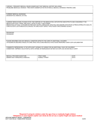 DCYF Form 13-001 Applicant Medical Report - Confidential - Washington (English/Romanian), Page 2