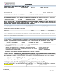 DCYF Formulario 17-063 Autorizacion - Washington (Spanish)