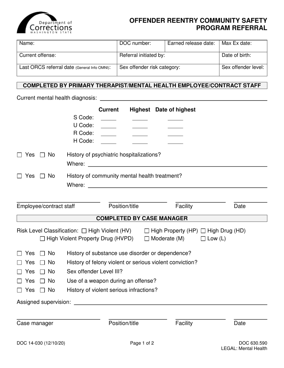 Form Doc14 030 Fill Out Sign Online And Download Printable Pdf Washington Templateroller 