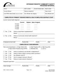 Form DOC14-030 Offender Reentry Community Safety Program Referral - Washington
