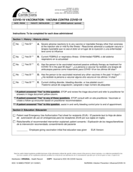 Form DOC13-589ES Covid-19 Vaccination - Washington (English/Spanish)